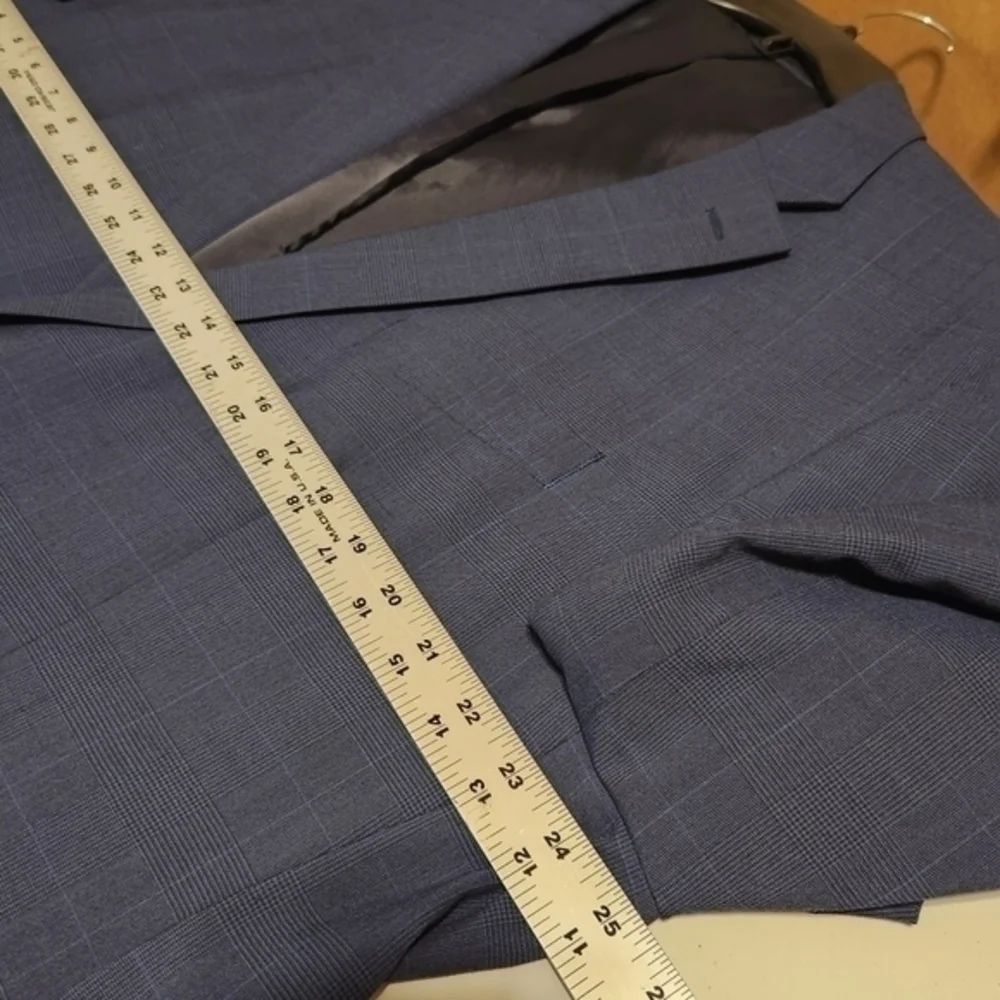 Chaps VTG Blue Wool Blend Suit Jacket 48R‎ Blue with Black